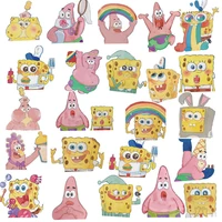 23pcs cartoon classic anime spongebob luggage stickers for laptop ipad suitcase guitar skateboard waterproof decorative sticker