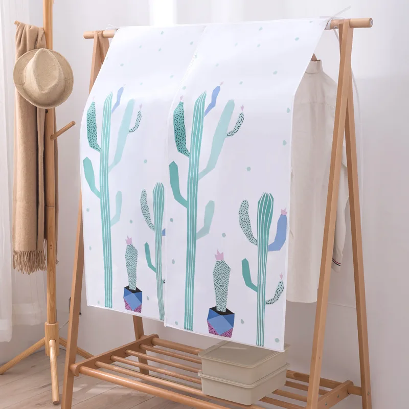 

PEVA Hanger Dust Cover Cloth Dust Cover Drying Rack Printing Widened Thickened Hanger Dust Cover Towel Dorm Room Essentials