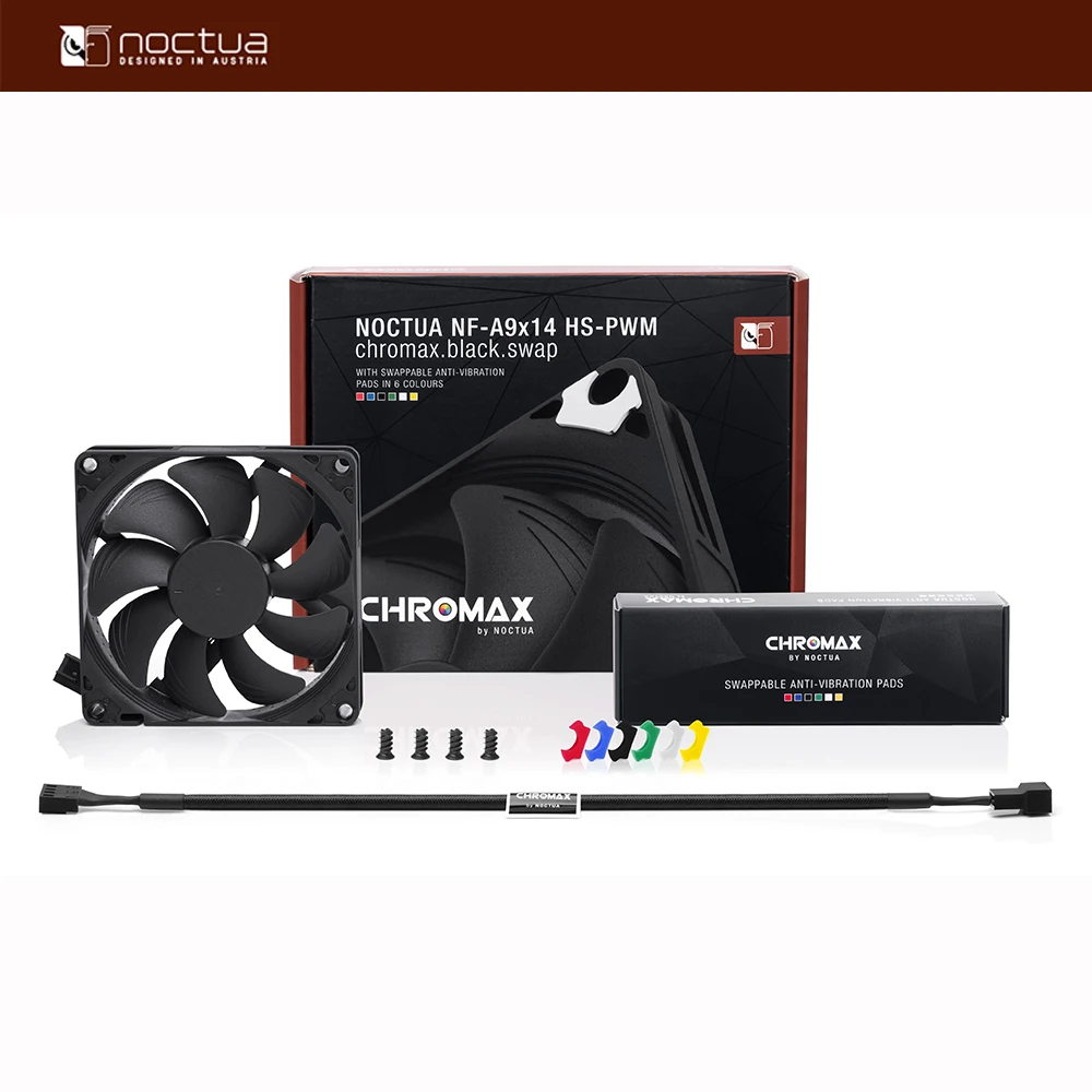 Фото Noctua NF-A9x14 PWM Chromax.Black.Запасный тонкий вентилятор 92x92x14 мм Бесшумный 4-контактный контроль температуры Тихий контроль Тихий вентилятор радиатора процессора №5