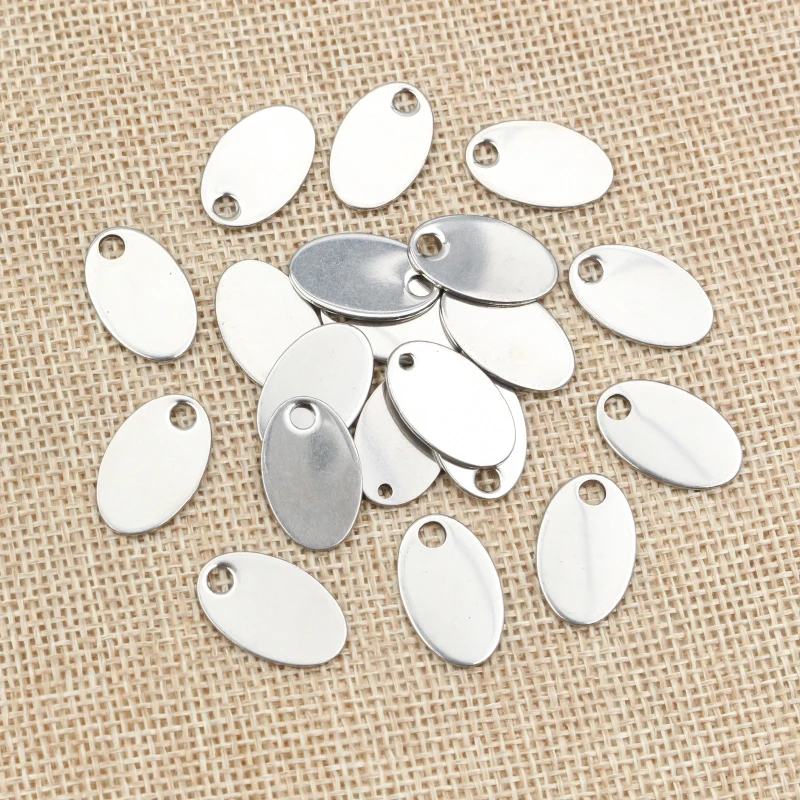 

30 шт./лот 19x12 мм амулеты 316 из нержавеющей стали овальные с отверстием для ожерелья подвески diy Ювелирные изделия making-Q5-32