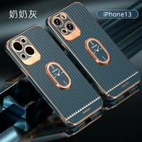 luxury electroplating clock ring buckle bracket case for iphone 13 12 mini 11 pro max x xs xr 7 8 plus stand holder back cover