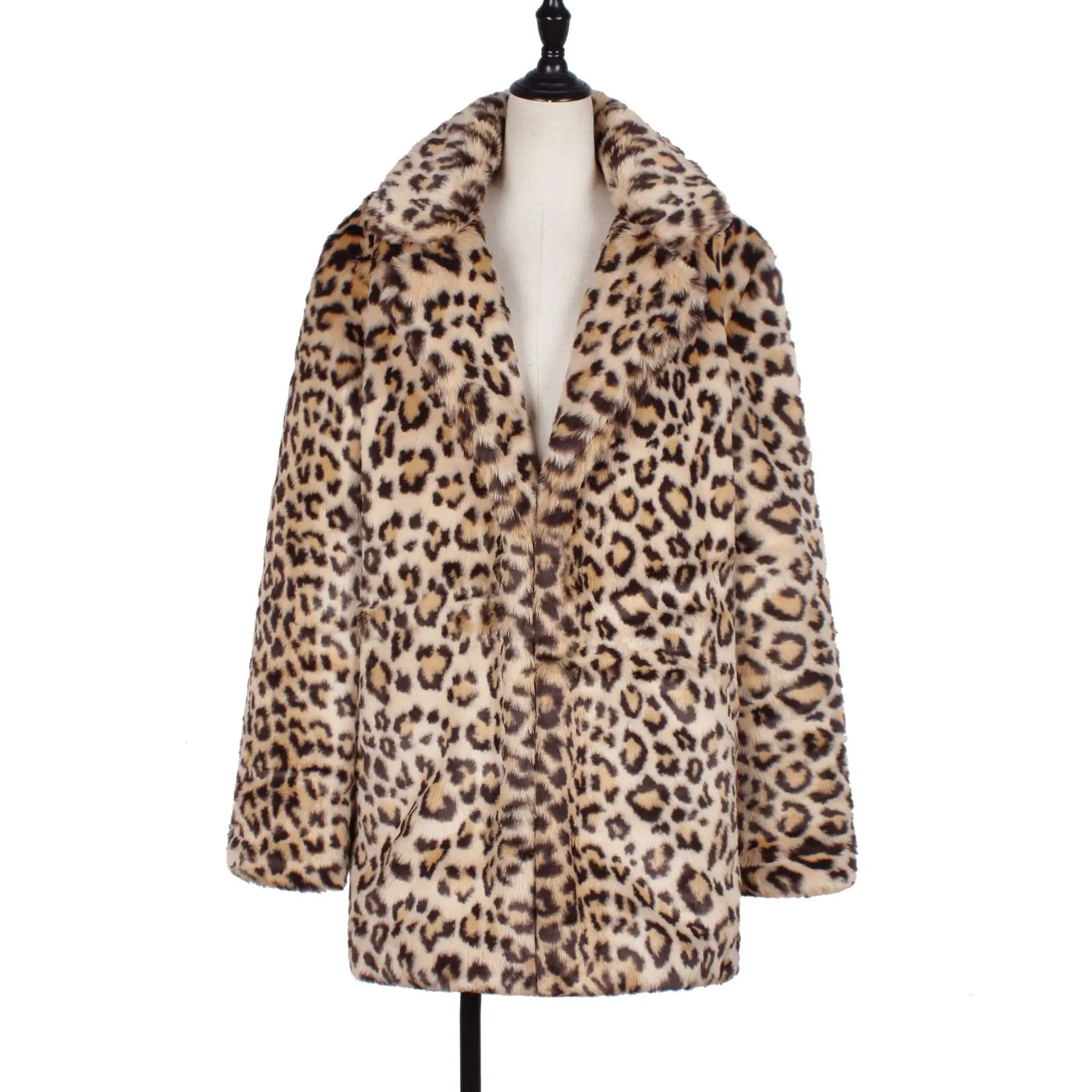 Women's Leather Fur Coat Fashion Faux Fur Coat Women's Faux Fur Leopard Coat Faux Fur Coat