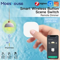 moes tuya zigbee smart key switch wireless remote control controller multi scene linkage smart switch battery powered automation