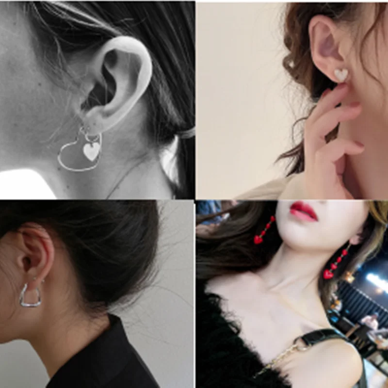 

Fashion Temperament Earrings Sets for Girls Women Sweet Korean Heart Earrings Trend Jewelry Gifts Wholesale