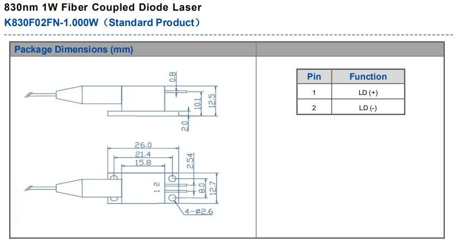 Eastcom Thermal CTP 830nm LD диоды K830F02FN или K830F02EN 1 Вт с печатной платой