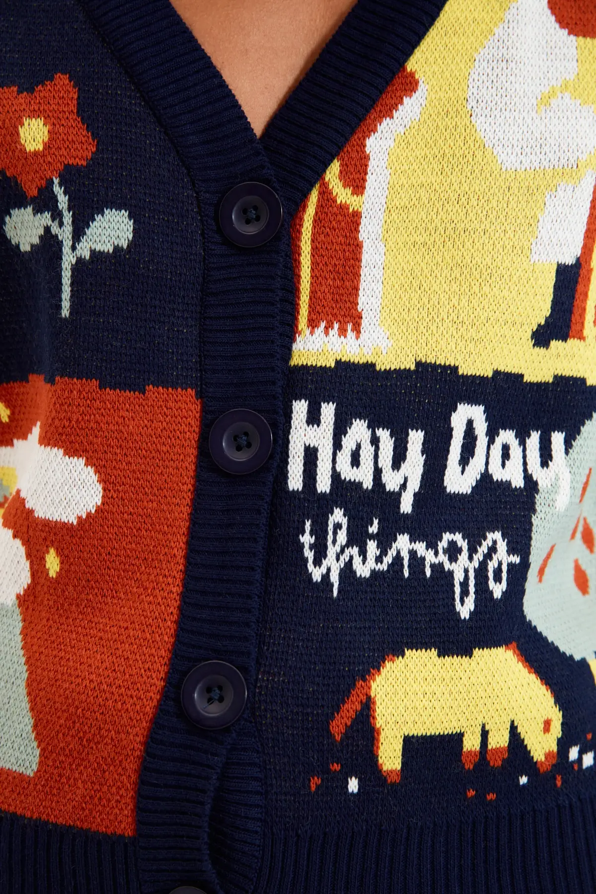 Жаккардовый трикотажный кардиган с пуговицами TWOAW22HI0331 |