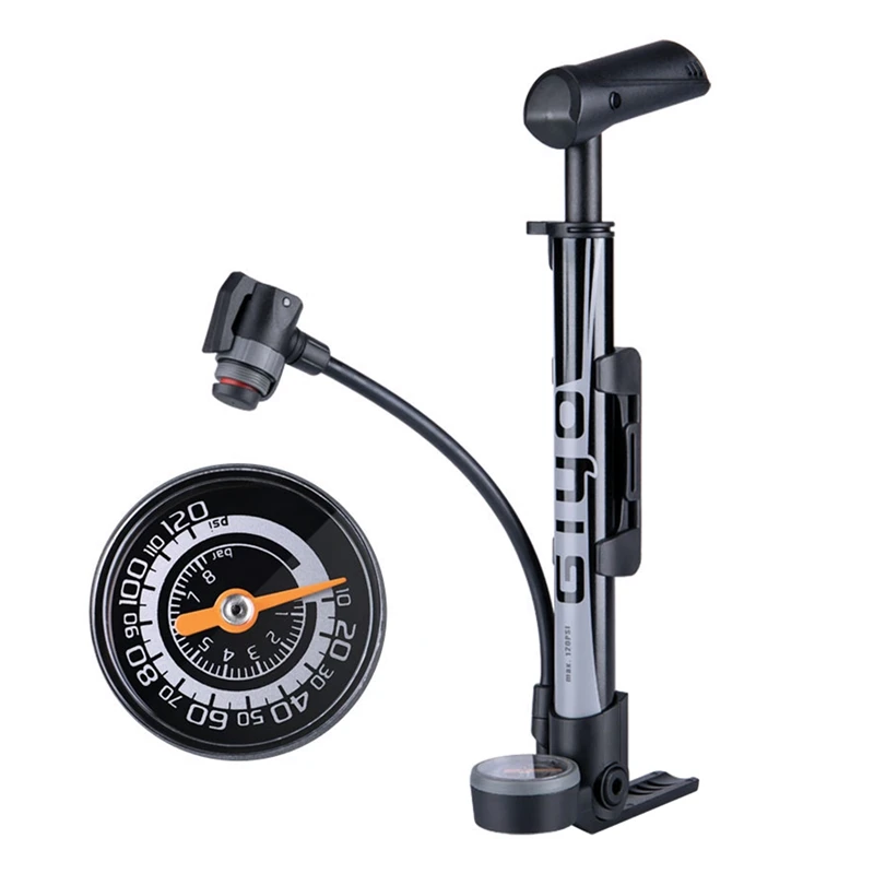 

Hot AD-GIYO 120Psi Bicycle Pump Presta Schrader 2 In 1 Valve Floor Standing Bike Pump Mini Portable Tire Inflator For MTB Road B