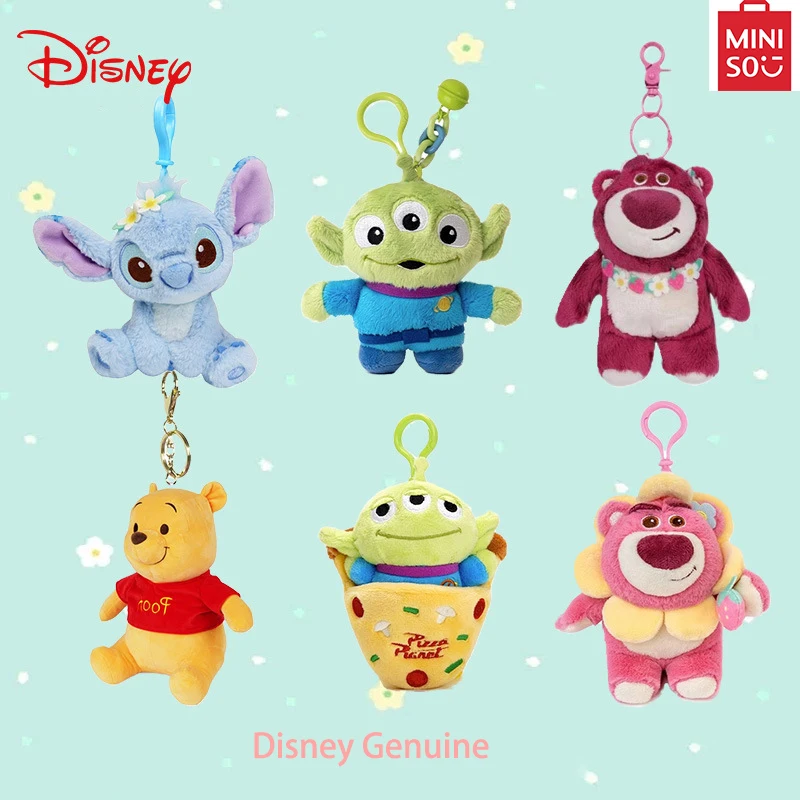 

Miniso Disney Series Toy Story Lotso Alien Pixar Rex Stitch Pooh Bear Plush Toys Cartoon Keychain Anime Doll Christmas Gifts