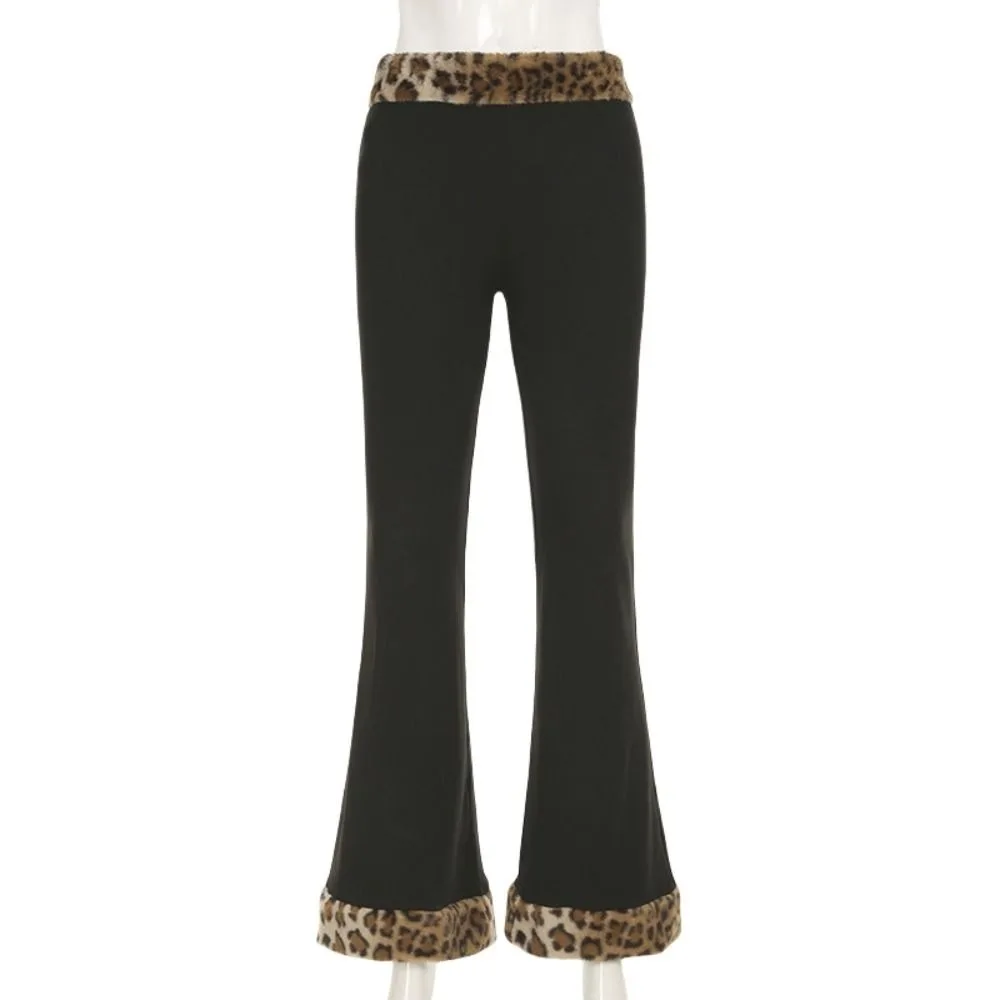 Уникальный лоскутный топ без рукавов с пушистым плюшевым леопардовым принтом