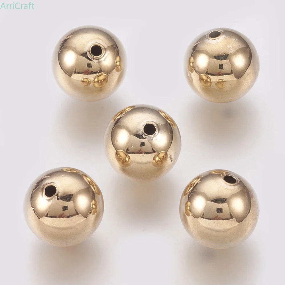 

5Pcs Brass Beads Round Ball Spacer Beads 12mm Loose Hole Bead for DIY Charm Bracelets Necklaces Jewelry Making Accessories