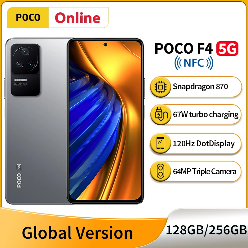 Najtaniej Global Version POCO F4 5G Snapdragon 870 Octa Core 120Hz AMOLED DotDisplay 64MP Camera OIS 67W Charging 4500mAh Mobile Phone Najtaniej Global Version POCO F4 5G Snapdragon 870 Octa Core 120Hz AMOLED DotDisplay 64MP Camera OIS 67W Charging 4500mAh Mobile Phone