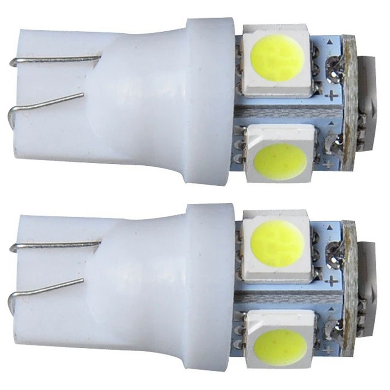 

200 шт., Автомобильные светодиодные лампы T10 168 194 501 W5W 5 SMD DC 12 В