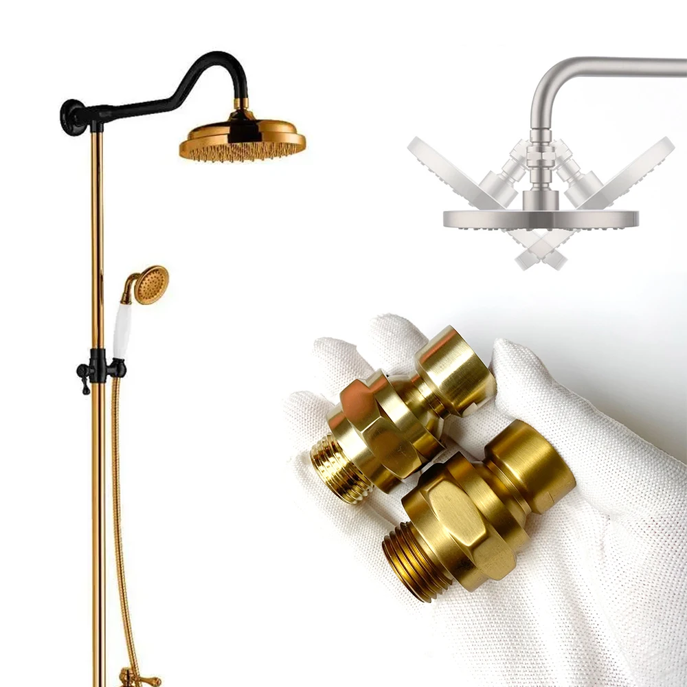 

Rainfall Shower Head Ball Joint Hardware 360° Universal Rotating Adapter Bathroom Adjustable Angle Swivel Connector Accessory