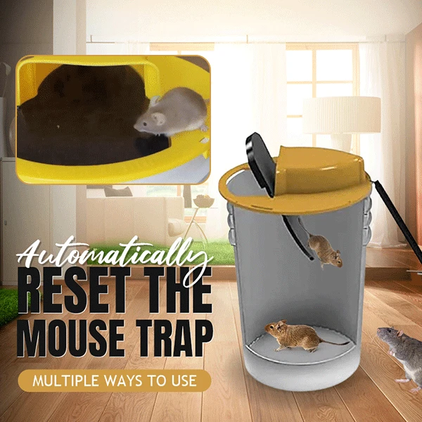 Continuous Mouse Trap, Flip and Slide Bucket Lid, Automatic Reset Trap, Indoor and Outdoor Farm Mousetrap, Reusable Trap Device