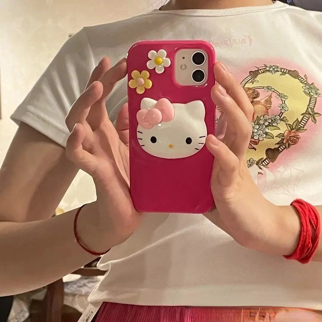

Hello Kitty 3D Cute iPhone 11 Phone Case iPhone 12 Pro Max Soft 7 plus XR 6S