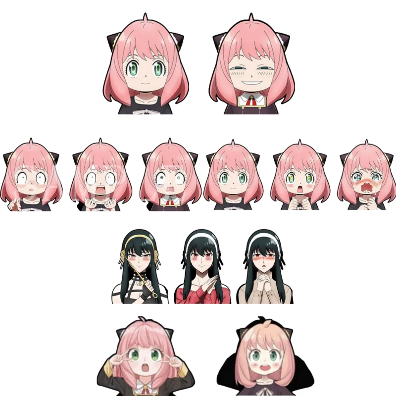 Anime 3D Stickers SPY FAMILY Anya Forger Yor Forger Self-adhsive Decal Phone Luggage Car Transform Variable Version Sticker Toy