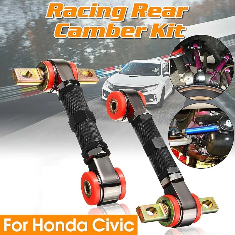 

Adjustable Car Rear & Suspension Rear Camber Control Arms Kit Angle Camber Arm for Honda Civic CRX Del Sol Acura