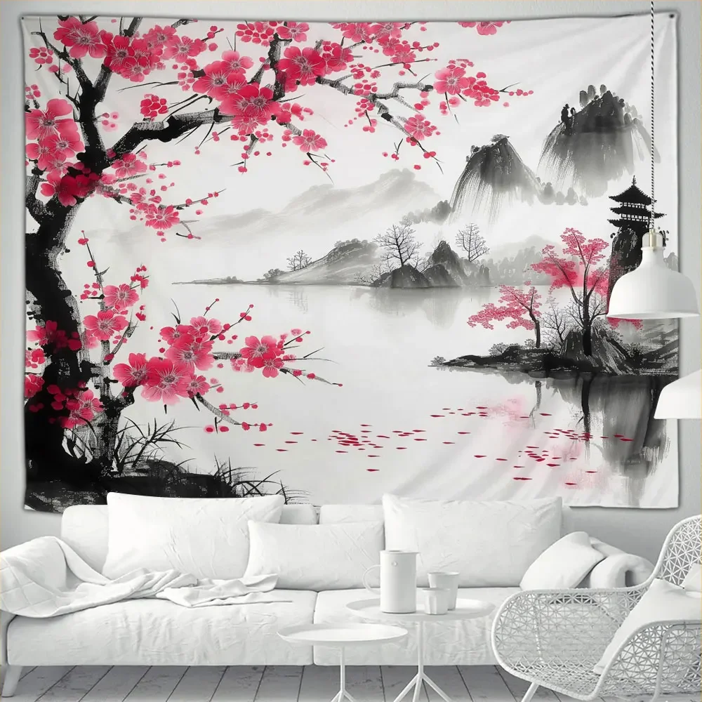 Вишневый коврик в стиле ретро