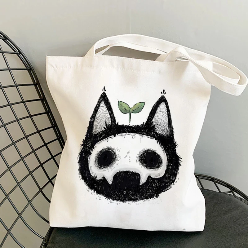 

Women Watercolor Aniaml Shopper reusable shopping bag Canvas Bag Anime Bag Harajuku Tote Bag Large Capacity Shoulder Bag Handbag