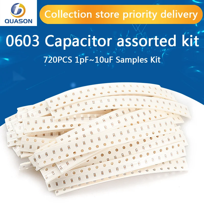 

0603 SMD конденсатор в ассортименте, 36 значений * 20 шт. = 7 20 шт. 1 пФ ~ 10 мкФ набор образцов, электронный набор «сделай сам»