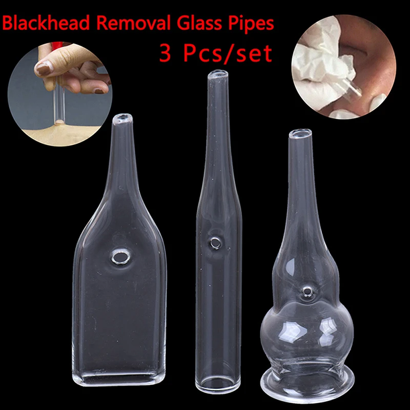 

3 Style Blackhead Removal Glass Pipes Face Pore Cleanser Beauty Machine Vacuum Suction Facial Care Accessories Skin Care Supply