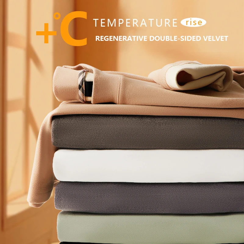 Осенне-зимняя удобная бархатная мужская футболка с длинными рукавами и высоким