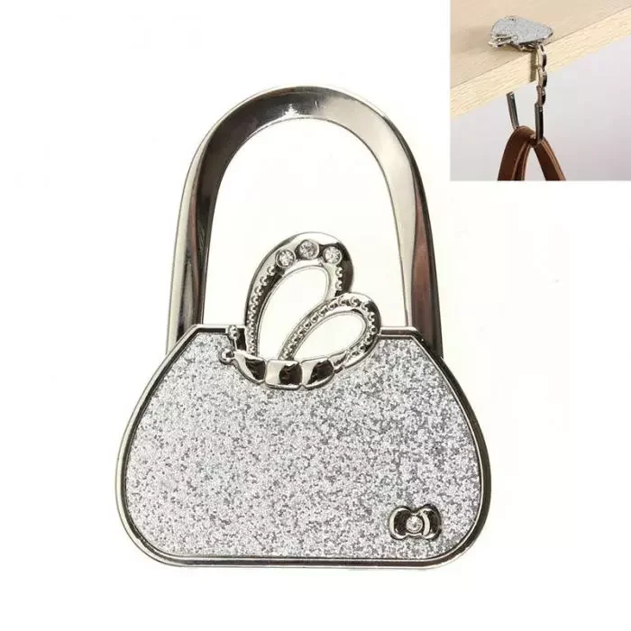 

New Bag Shape Design Folding Handbag Purse Bag Cloth Hanger Durable Table Hook Racks -46