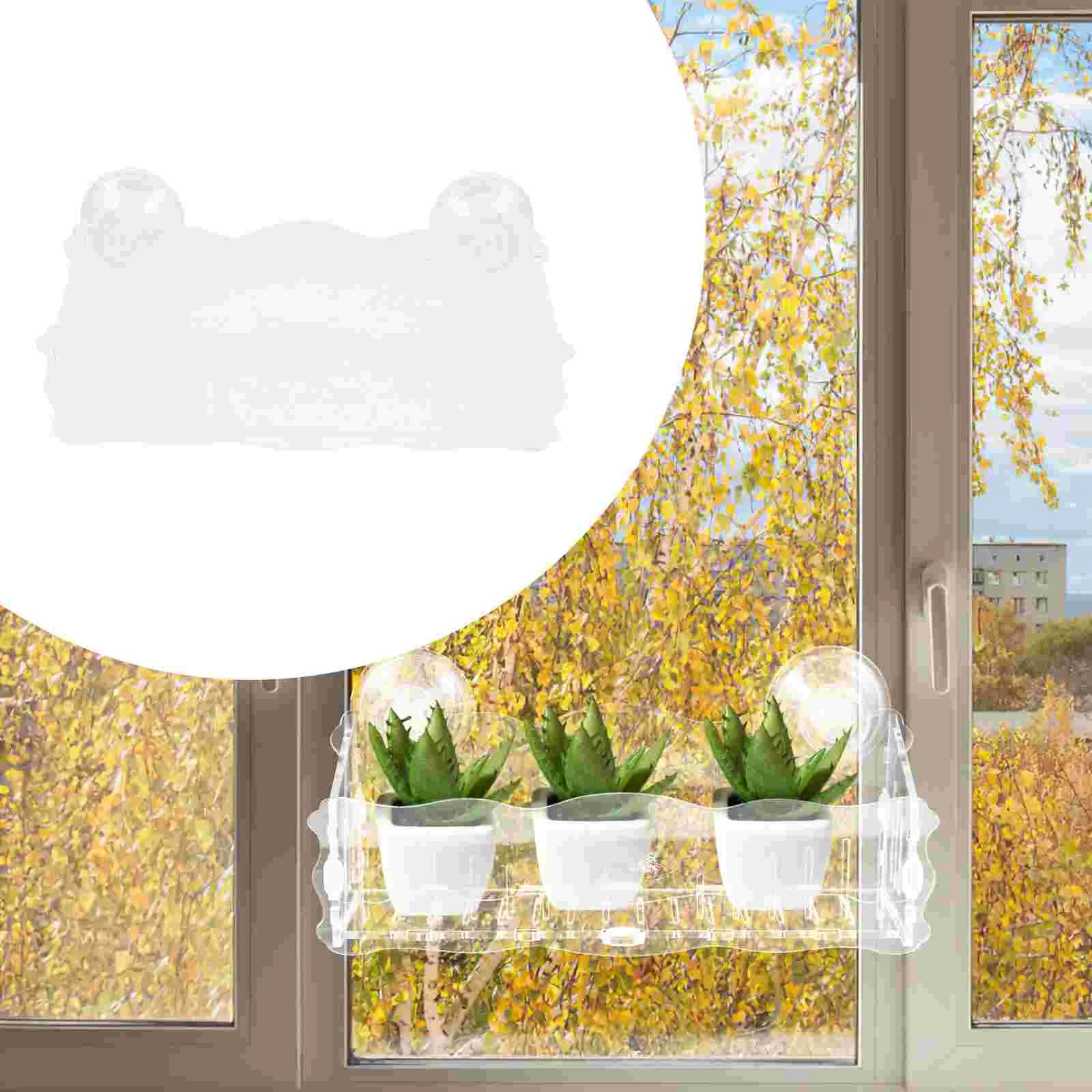 

Suction Cup Holders Clear Potting Racks Supports Acrylic Window Planter Practical Shelf Bonsai 1 Flower Pots