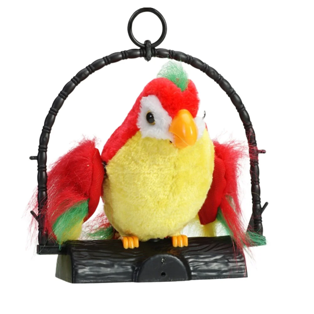 

Electric Bird Simulation Lifelike Hanging Standing Colorful Bird Pendant Recording Talking Bird Funny Learning for Children