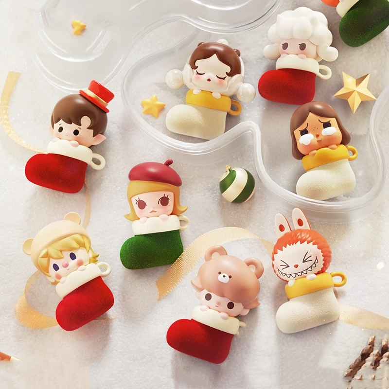 Подлинная рождественская коллекция чулок Popbean набор кукол коробка мини-кукла