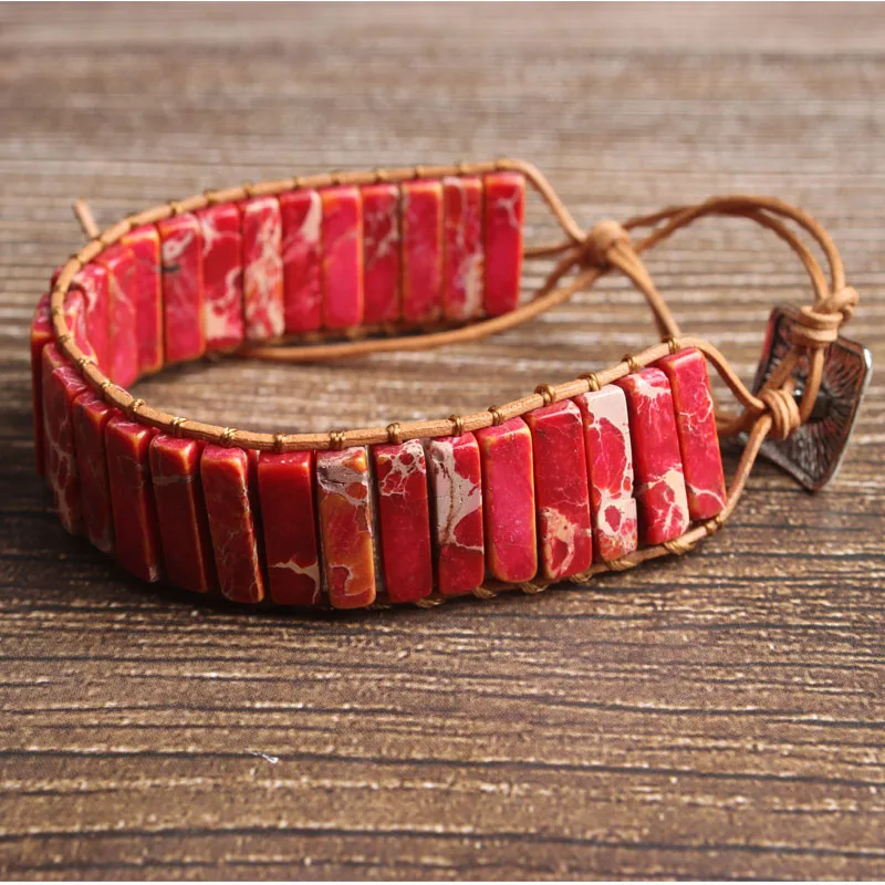 

Natural Bracelet 4x13mm Rectangular Column Tangerine Emperor Braided Bracelet For Diy Jewelry Women And Men Amulet Accessories