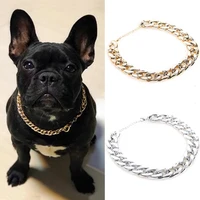pet dog gold collar puppy snack chain silverrose gold dog pendant necklace small and medium french bulldog pug accessories
