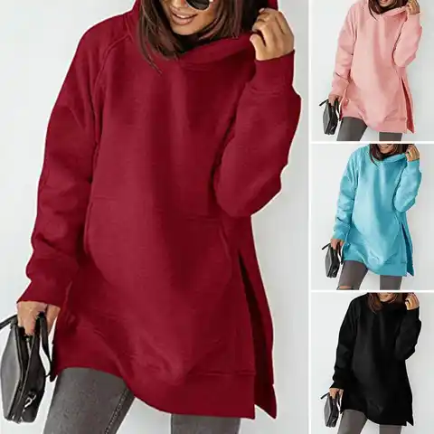 Chic  Spring Hoodie Streetwear Casual Pure Color Winter Hoodie Long Sleeves Thick Women Winter Hoodie for Home