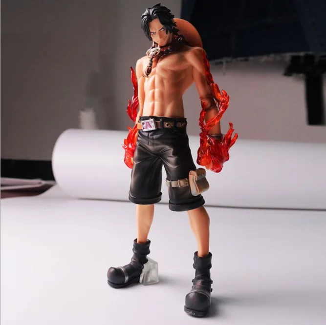 

27CM One Piece Anime Figure Portgas D Ace Figurine Fire Fist Fighting Action PVC Statue Collectible PVC Model children toys gift