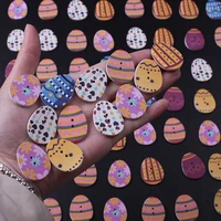 100pcs mix cartoon easter egg wood buttons for sewing scrapbooking clothing headwear handmade crafts diy home decor accessories