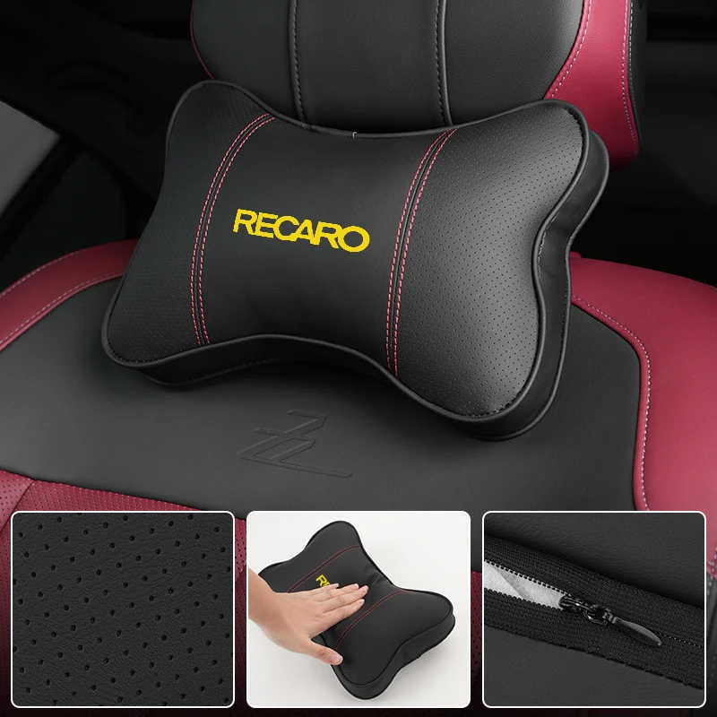 Car Accessories Seat Headrest Neck Pillow Lumbar Support For Recaro Interior Racing