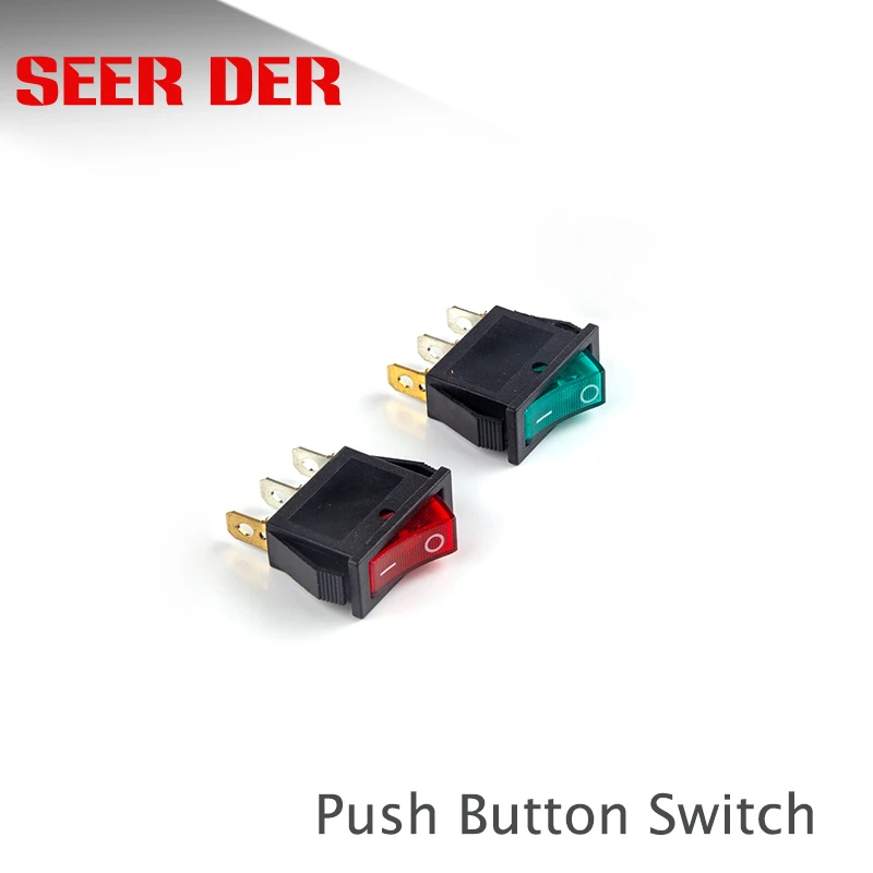 

5 PCS/Lot KCD1 21X15mm 3Pin Boat Car Rocker Switch 6A/250VAC 20A/12VDC Red Yellow power Button Switch with Light