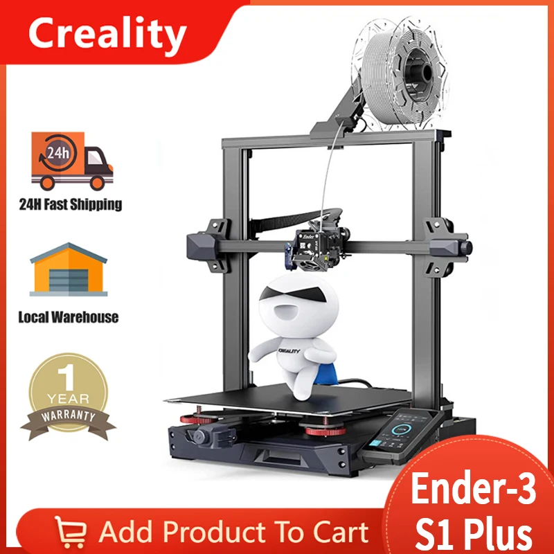 

Creality 3D Printer Ender-3 S1 Plus Auto-leveling CR-Touch Sprite Dual-Gear Direct Extruder Large Print Size 300x300x300mm