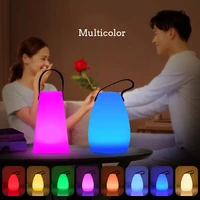 modern rgb led night lights portable atmosphere bedroom decoration lamp outdoor picnic lighting rechargeable lantern lamps gifts