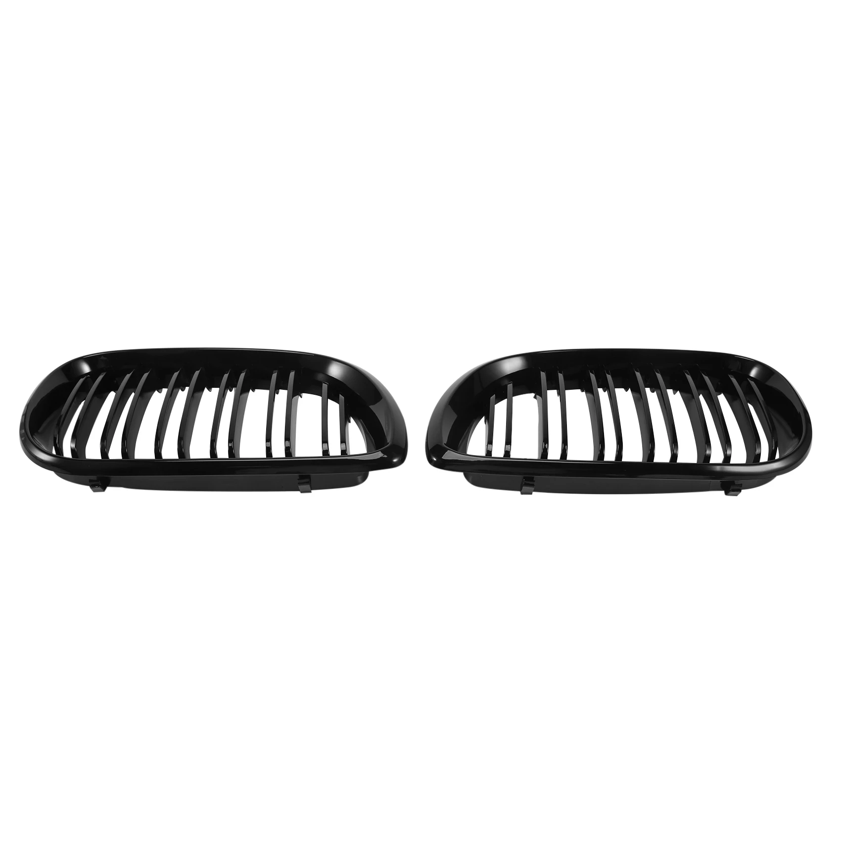 

2Pcs Car Style Gloss Black Front Kidney Double Slat Grill Grille for BMW E46 4 Door 4D 3 Series 2002-2005