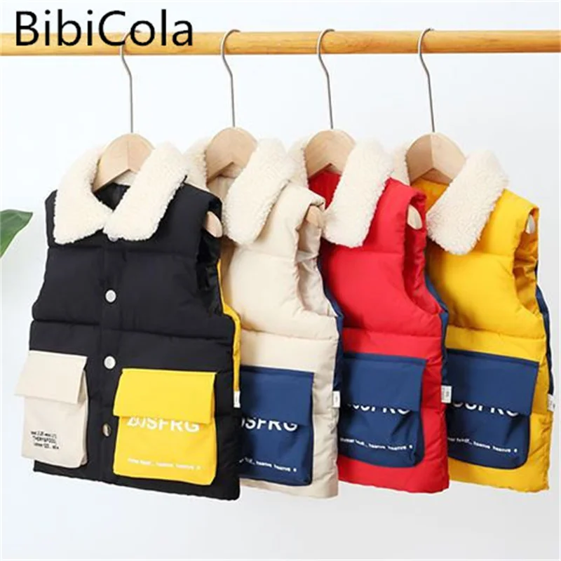 

Girls Boys Baby's Kids Down Vest Waistcoat 2022 Letters Warm Plus Thicken Winter Autumn Outdoor Jacket Cardigan Children's Cloth