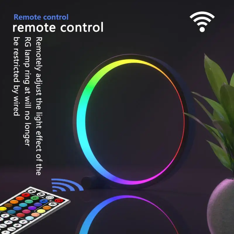 

Colorful LED Night Light Living Room Bedroom Pickup Light Modern RGB Multi-color Atmosphere Bedside Lamp Circular Night Lights