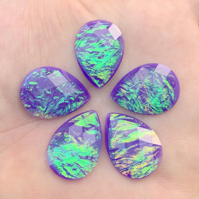 

DIY 18*25mm Flat back Resin Tear drop Stones and crystals Rhinestone applique DIY Wedding Dress Beads 12pcs HE75