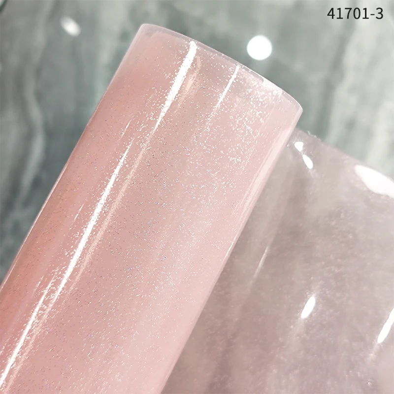 

46x135cm Transparent With Metallic Gold TPU Waterproof Non-slip Faux Leather Fabric for furniture upholstery Desk Mat DIY Crafts