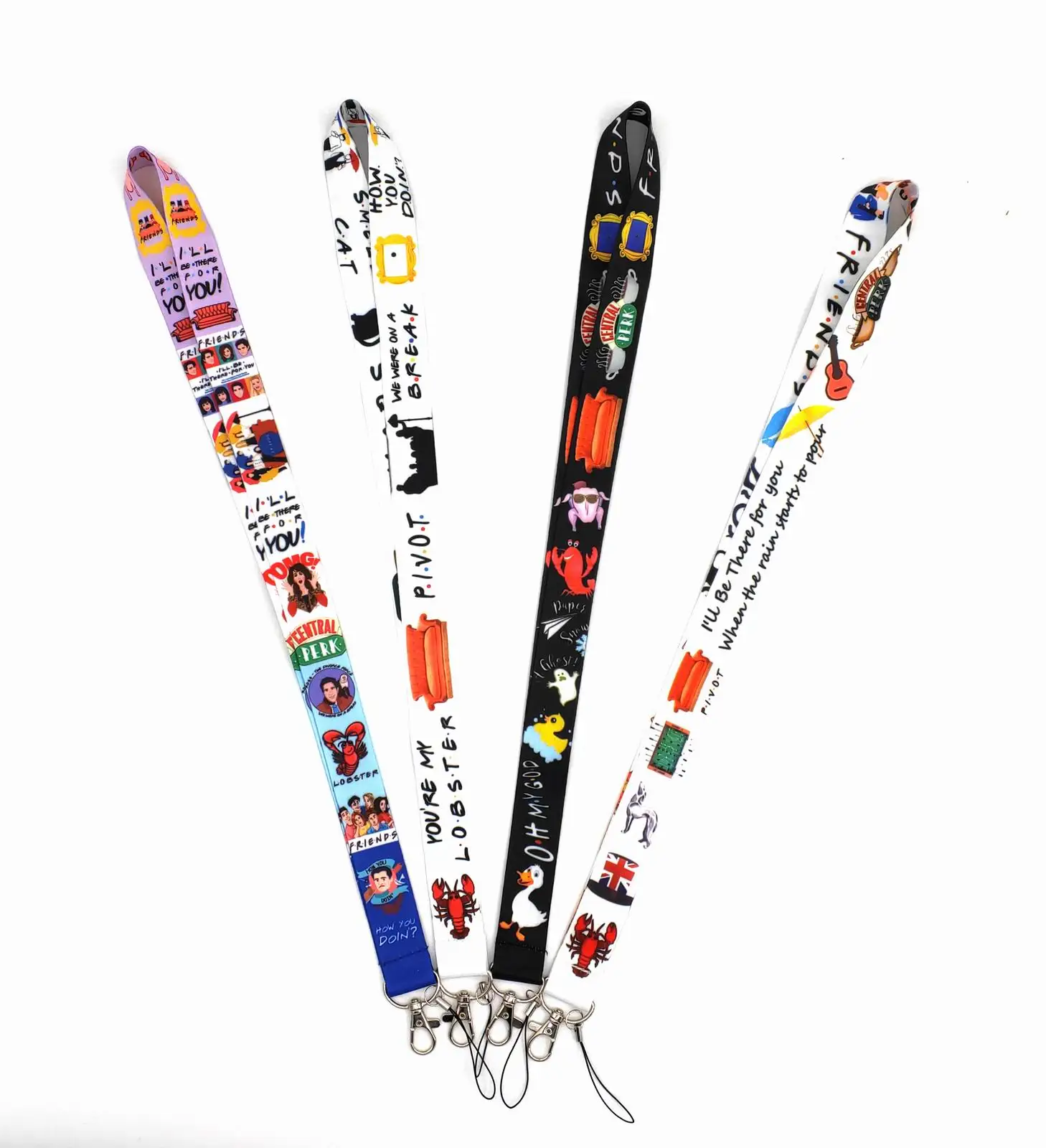 

Wholesale Cartoon Friends Key Lanyard ID Badge Holders Animal Phone Neck Straps with Keyring Phone Accessories D019