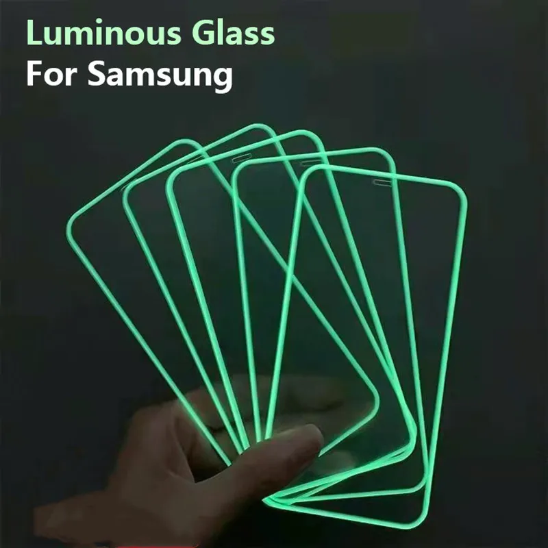 

2Pcs Luminous Tempered Glass For Samsung Galaxy F41 F52 F62 M02S M12 M50S Glowing Screen Protector For Samsung S20 FE Glass