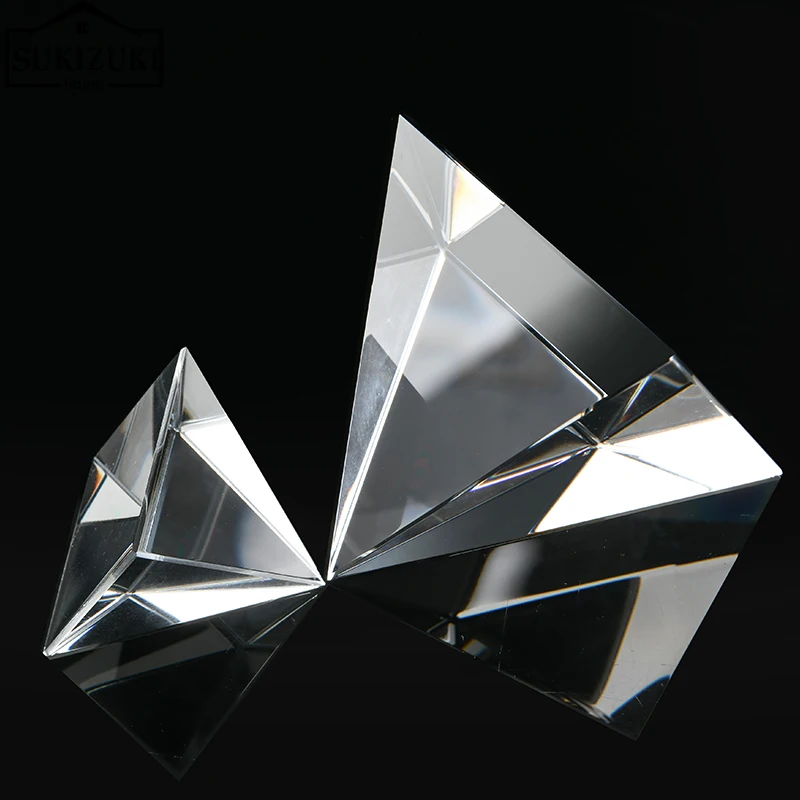 

Luxury Transparent White Crystal Pyramid Ornaments Four Pyramid Model Creative Furniture Living Room Decorations Pyramid