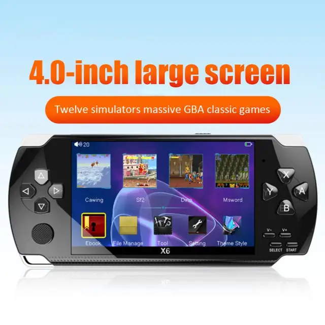 4.0 Inch X6 Video Game Console Dual Joystick Handheld Game Console Children Portable Retro Game Console Mp3/mp4/Ebook TV Out 1