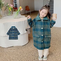 girls wool coat jacket outerwear 2022 casual warm thicken plus velvet winter autumn cotton%c2%a0school teenagers childrens clothing