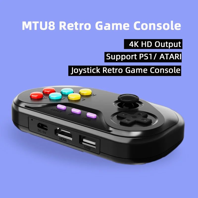 Игровая консоль MTU8 4K в стиле ретро HD выход 2 4 ГГц беспроводной джойстик PS1 ATARI 10000